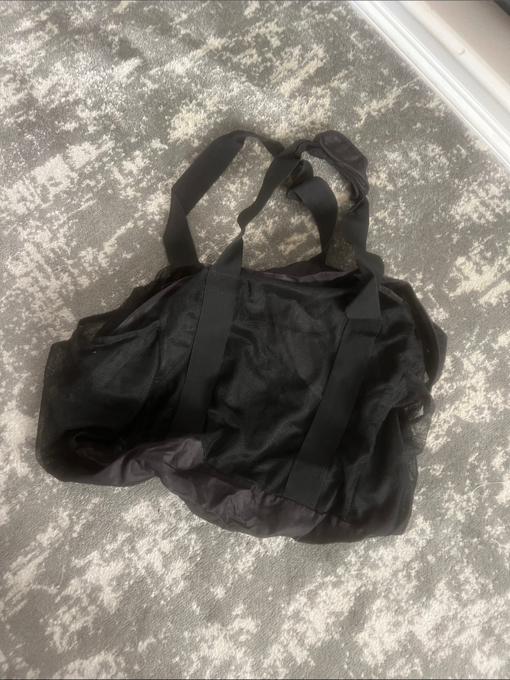 Black Mesh Tote Bag with Dual Carry Straps